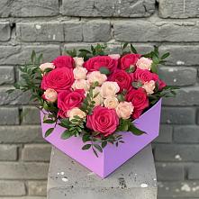 Цветочная композиция из Розы в коробке в Самашки