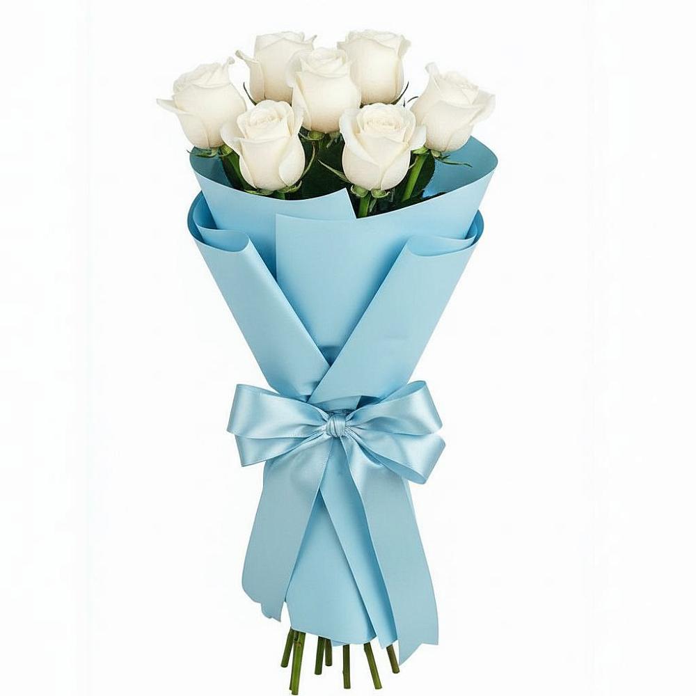 Букет 7 белых роз Проуд в Самашки