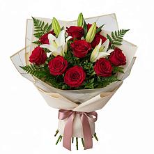 Букет цветов из:  Лилии и Розы в Самашки