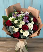 Букет цветов из:  Розы и Альстромерии #REPLACE_PRED# Самашки