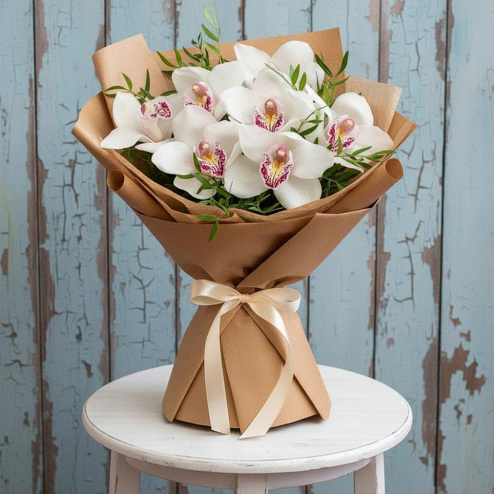Букет цветов из: Орхидеи и Розы в Самашки