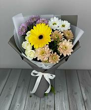 Букет цветов из:  Розы, Герберы и Хризантемы в Самашки