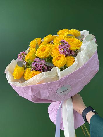 Букет Кустовые желтые розы в Самашки