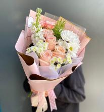 Букет цветов из:  Хризантемы и Розы в Самашки