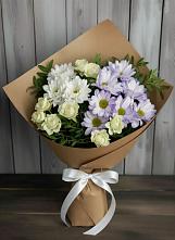 Букет цветов из:  Хризантемы и Розы в Самашки