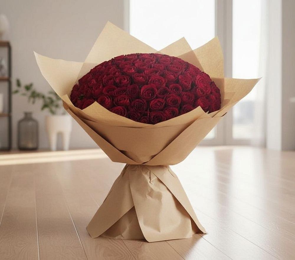 Букет 101 Красная роза в Самашки