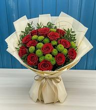 Букет цветов из:  Розы и Хризантемы #REPLACE_PRED# Самашки