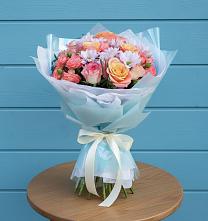 Букет цветов из:  Хризантемы и Розы в Самашки