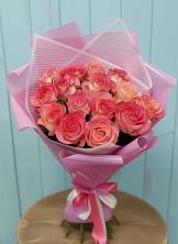 Букет 15 Розовых роз Равель в Самашки